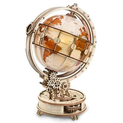 Globe with LED Light DIY Wooden Model