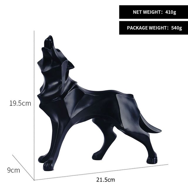 Resin Abstract Wolf Statue