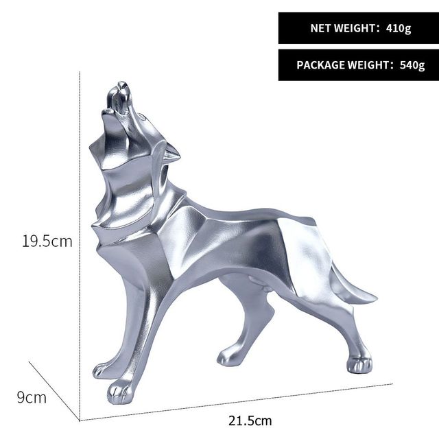 Resin Abstract Wolf Statue